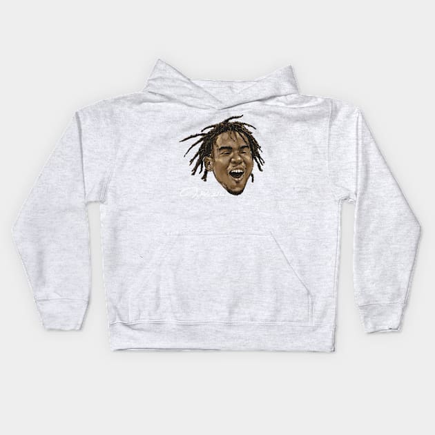 Jaylen Waddle Miami Portrait Kids Hoodie by MASTER_SHAOLIN